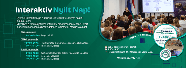 Interaktív nyílt napot tart a BMSZC